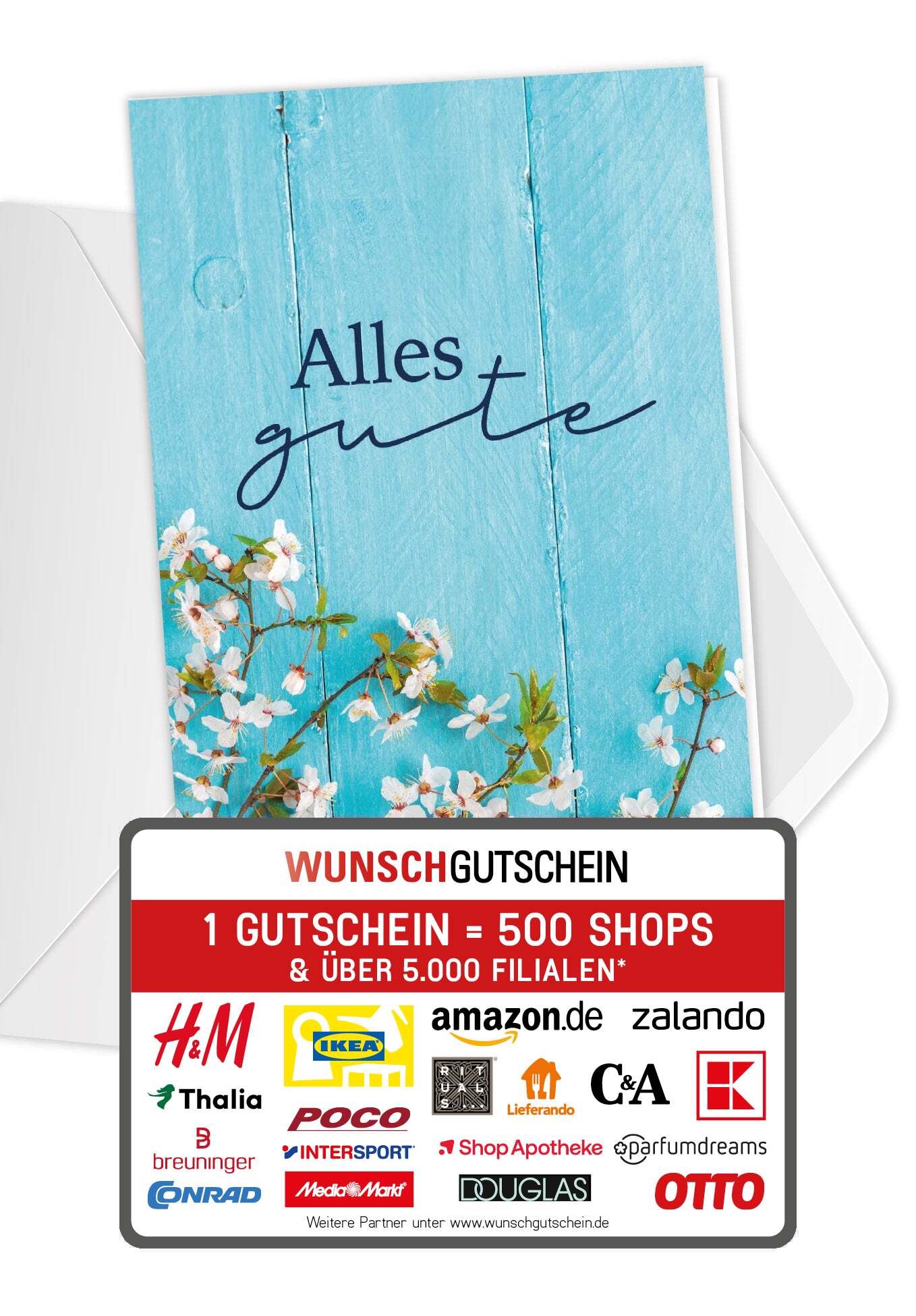Alles Gute - Holz Blau