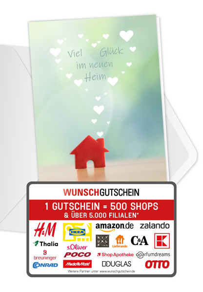 Wunschgutschein Viel Glück Heim - Haus – Geschenkgutschein Ansicht 1