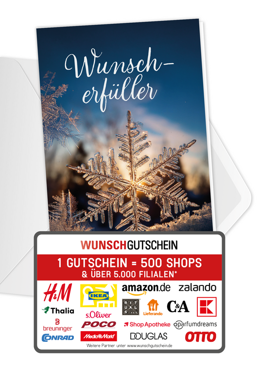 Wunschgutschein Wunscherfüller - Schneeflocke – Geschenkgutschein Ansicht 1
