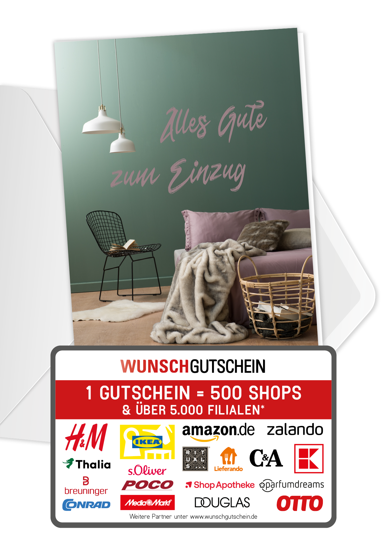 Wunschgutschein Alles Gute zum Einzug - Wohnzimmer PDF – Geschenkgutschein Ansicht 1