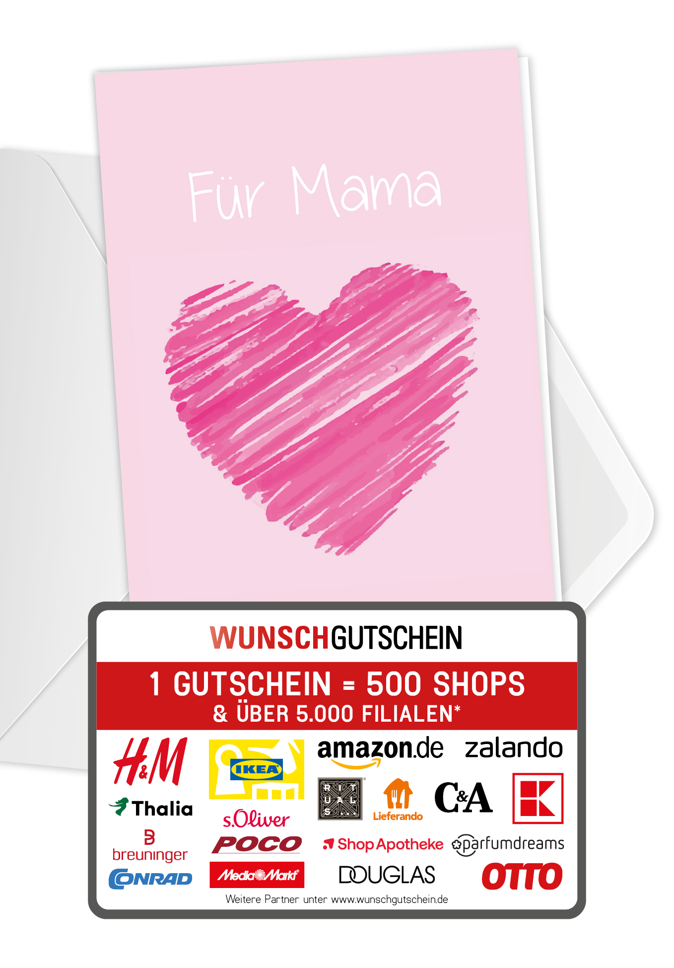 Wunschgutschein Für Mama - Herz PDF – Geschenkgutschein Ansicht 1