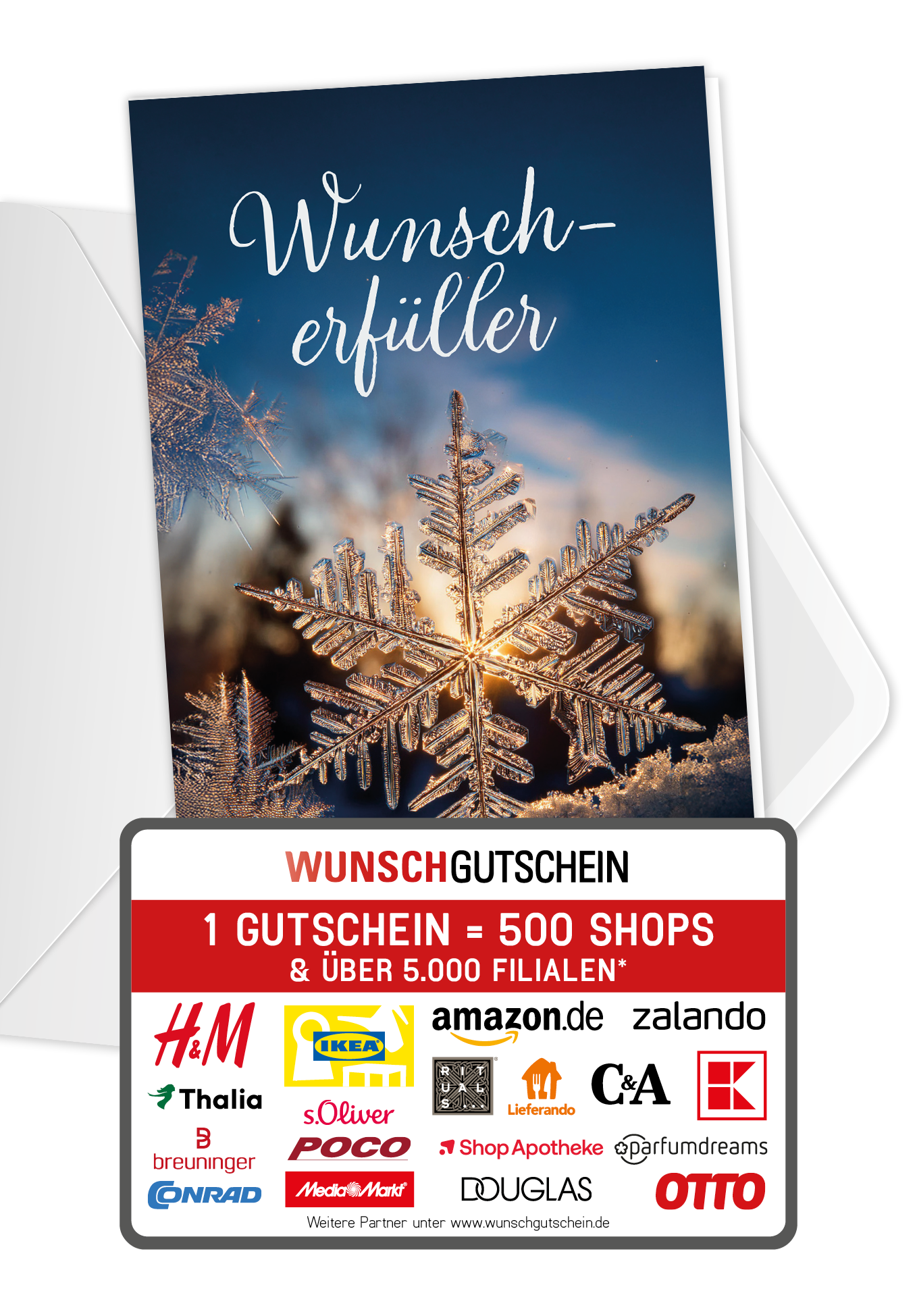 Wunschgutschein Wunscherfüller - Schneeflocke PDF – Geschenkgutschein Ansicht 1