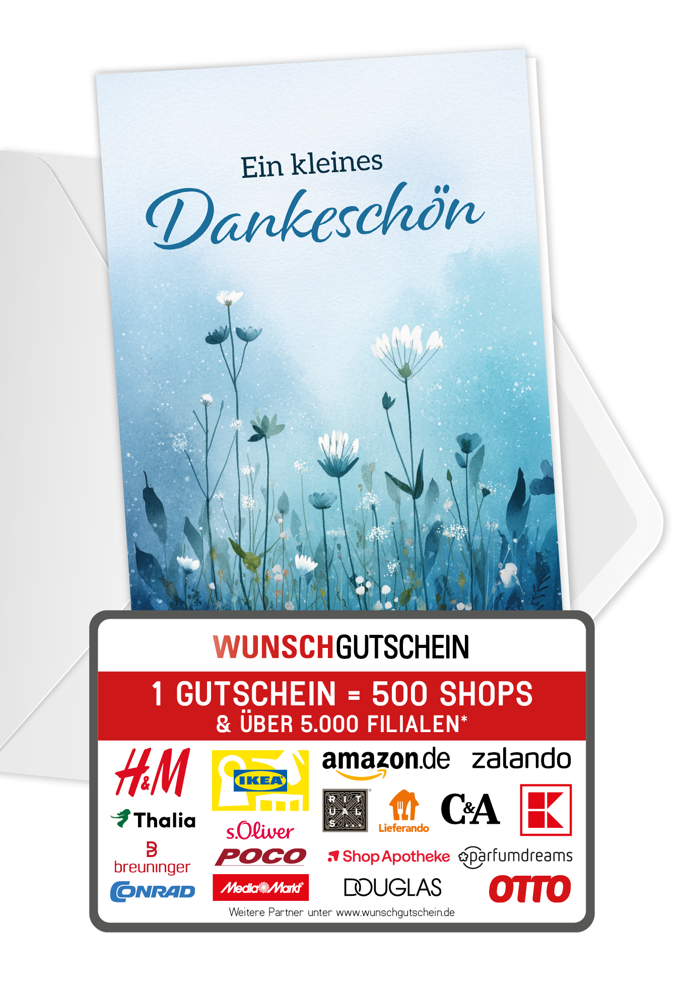Wunschgutschein Ein kleines Dankeschön - Blumen – Geschenkgutschein Ansicht 1