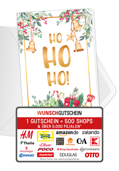 Wunschgutschein Ho Ho Ho - Zweige Aquarell – Geschenkgutschein Ansicht 5