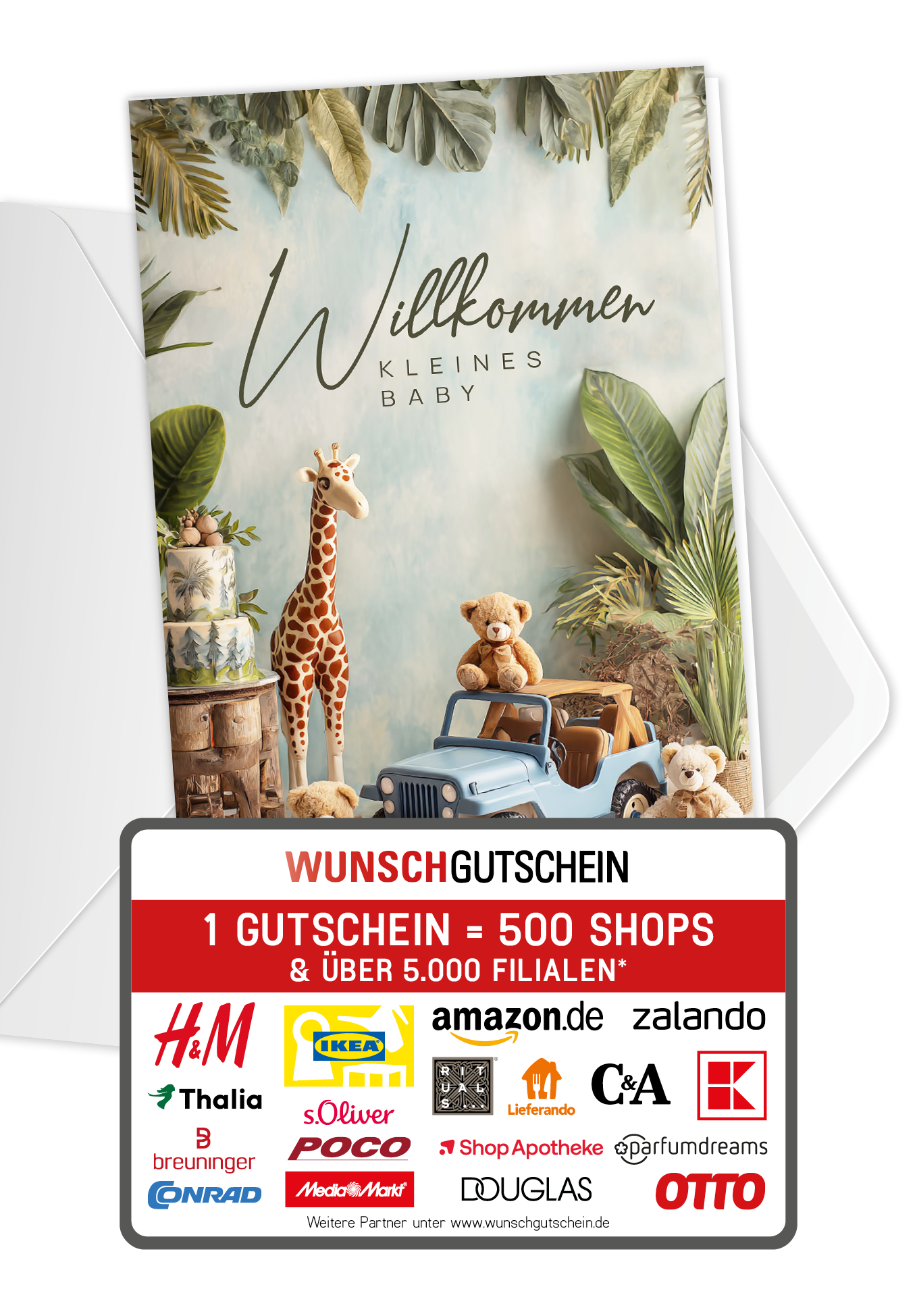 Wunschgutschein Willkommen Baby - Spielzimmer PDF – Geschenkgutschein Ansicht 1