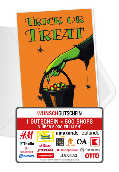 Wunschgutschein Trick or Treat - Süßigkeiten – Geschenkgutschein Ansicht 1