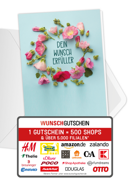 Wunschgutschein Dein Wunscherfüller - Blumen Kreis – Geschenkgutschein Ansicht 1