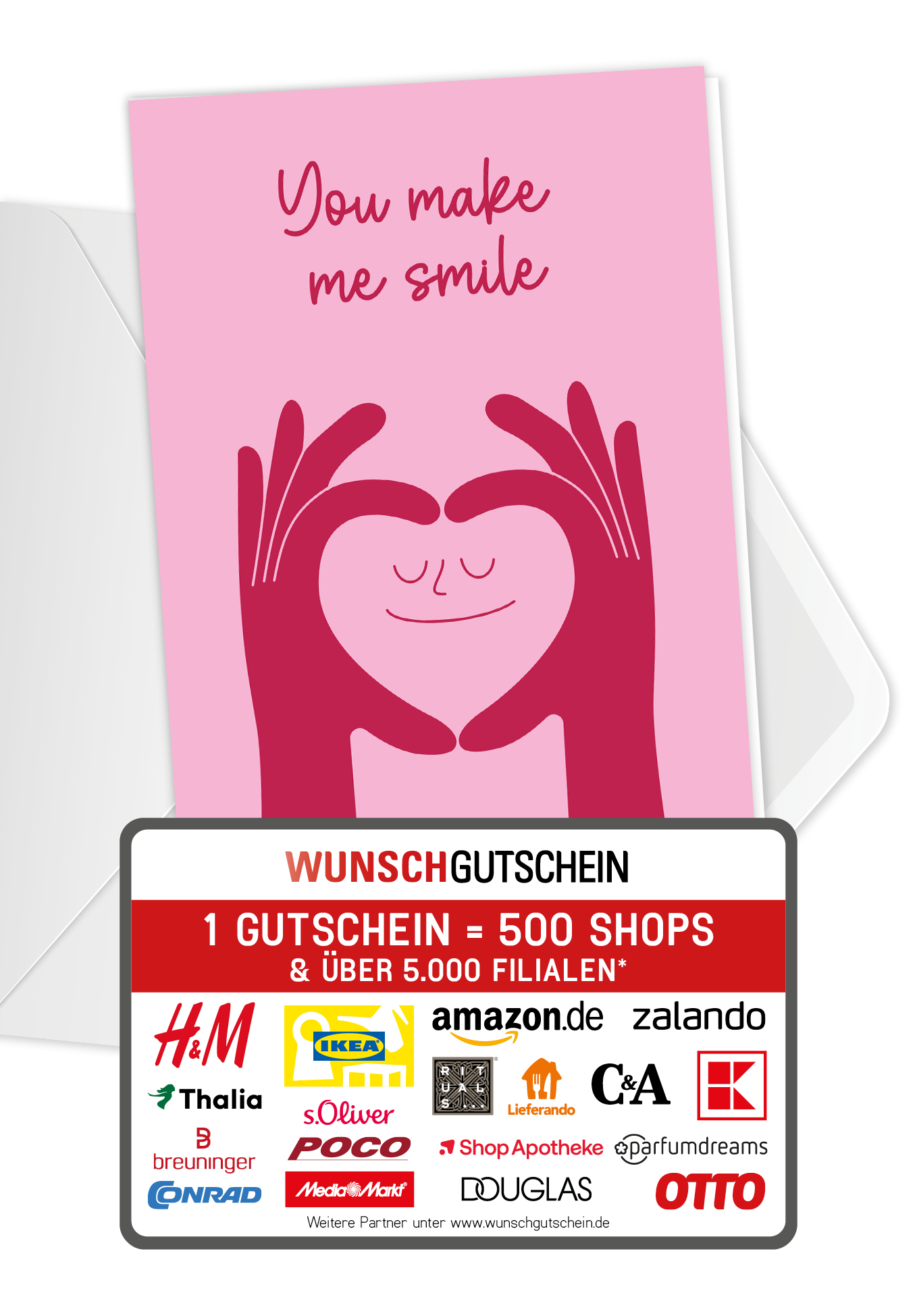 Wunschgutschein You Make Me Smile - Pink PDF – Geschenkgutschein Ansicht 1