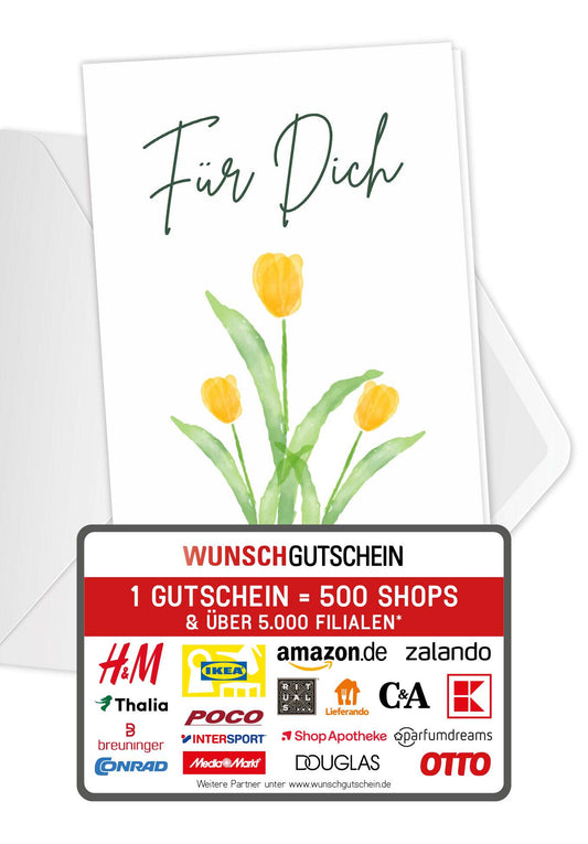 Wunschgutschein Für Dich - Tulpen – Geschenkgutschein Ansicht 1