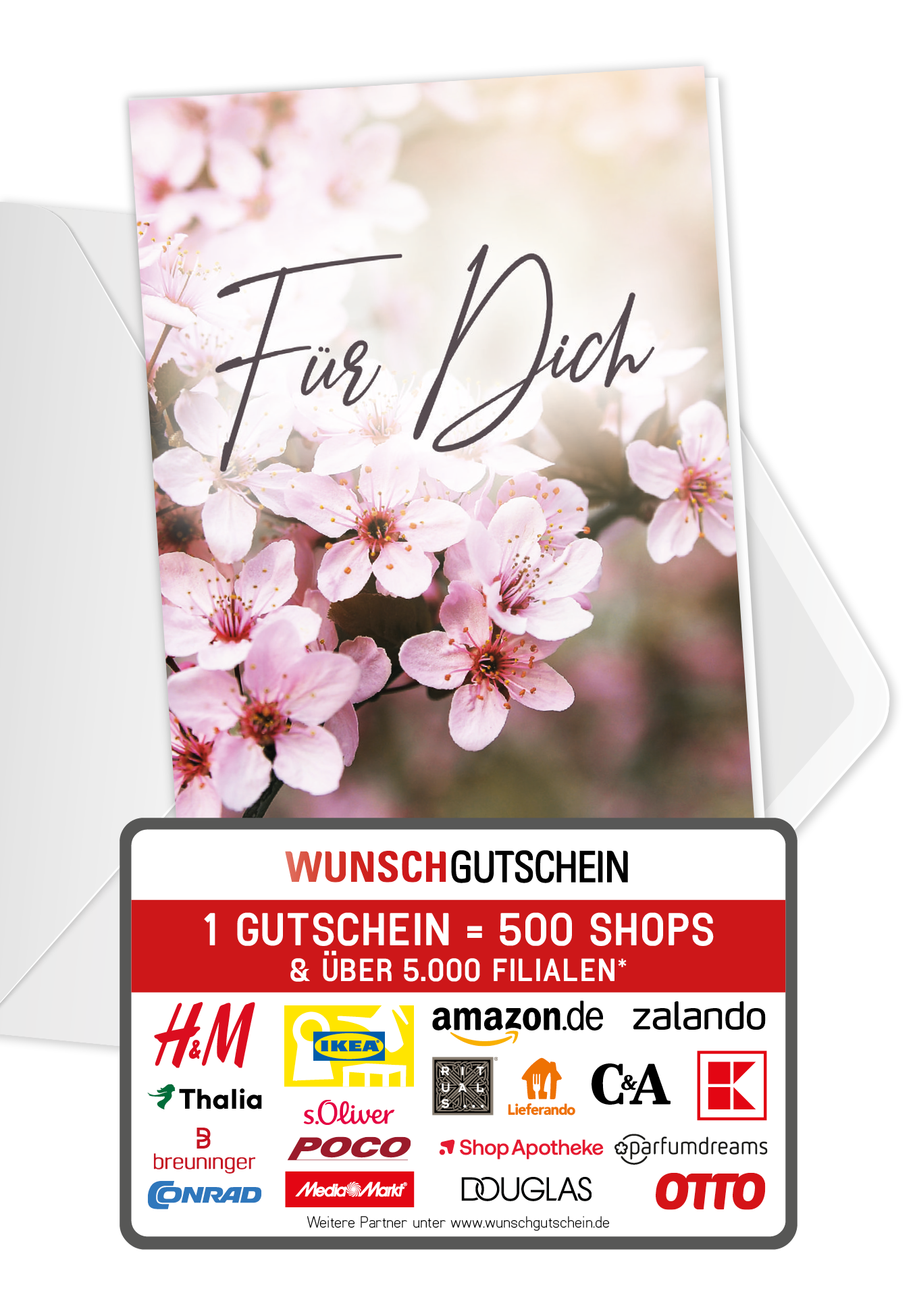 Wunschgutschein Für Dich - Kirschblüten – Geschenkgutschein Ansicht 1