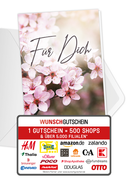 Wunschgutschein Für Dich - Kirschblüten – Geschenkgutschein Ansicht 1