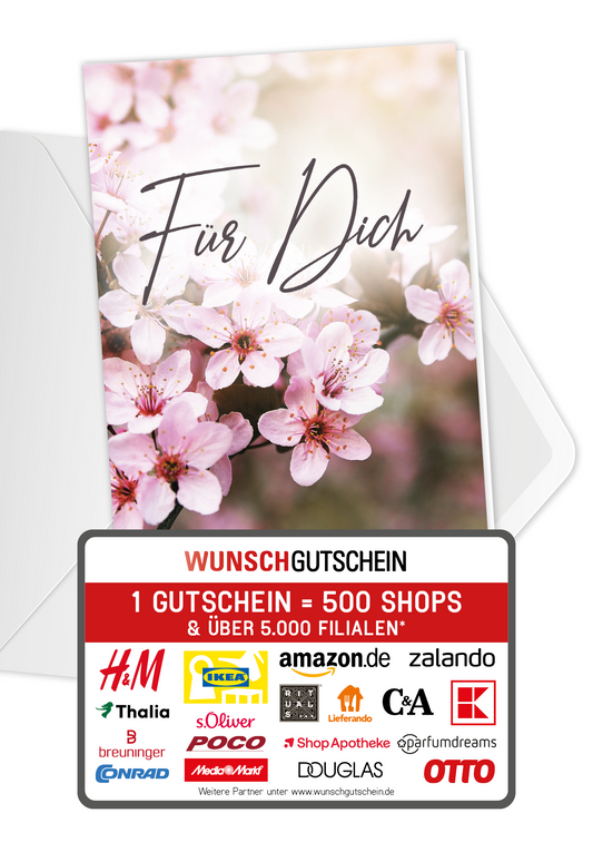 Wunschgutschein Für Dich - Kirschblüten – Geschenkgutschein Ansicht 1