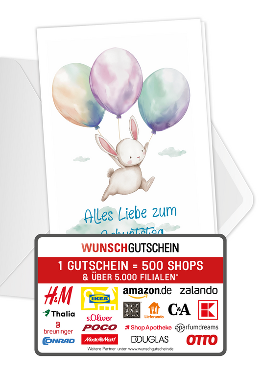 Wunschgutschein Alles Liebe - Hase – Geschenkgutschein Ansicht 1