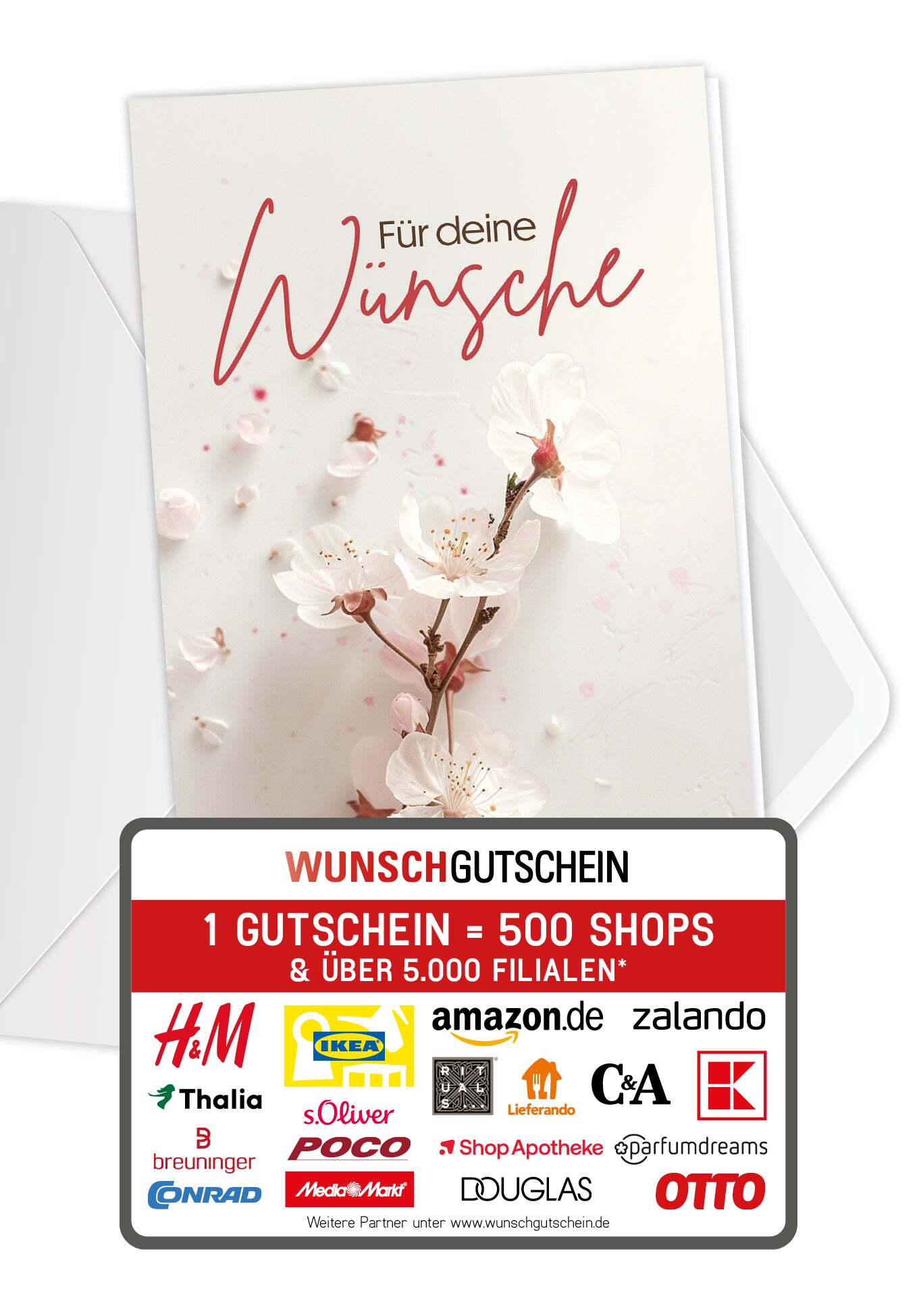 Wunschgutschein Für deine Wünsche - Kirschblüten – Geschenkgutschein Ansicht 1
