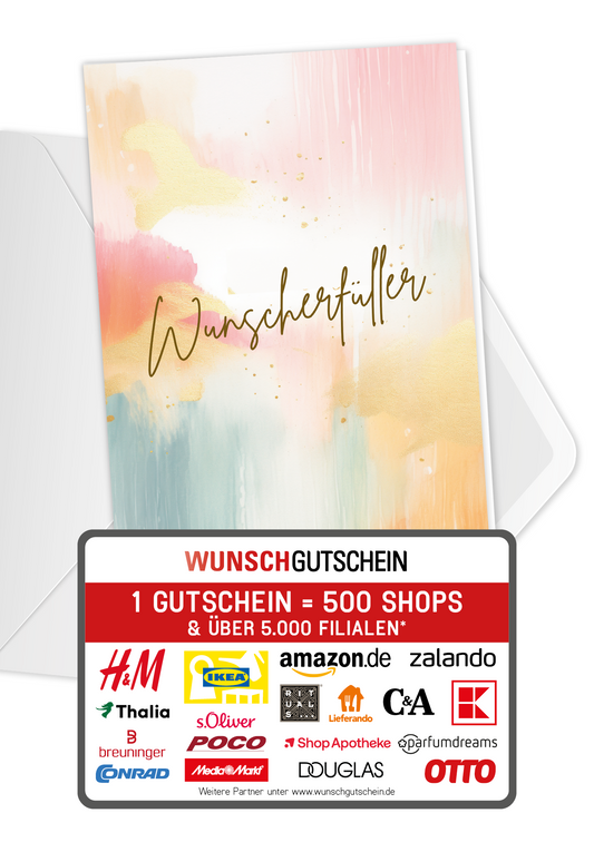 Wunschgutschein Wunscherfüller - Aquarell Bunt – Geschenkgutschein Ansicht 1