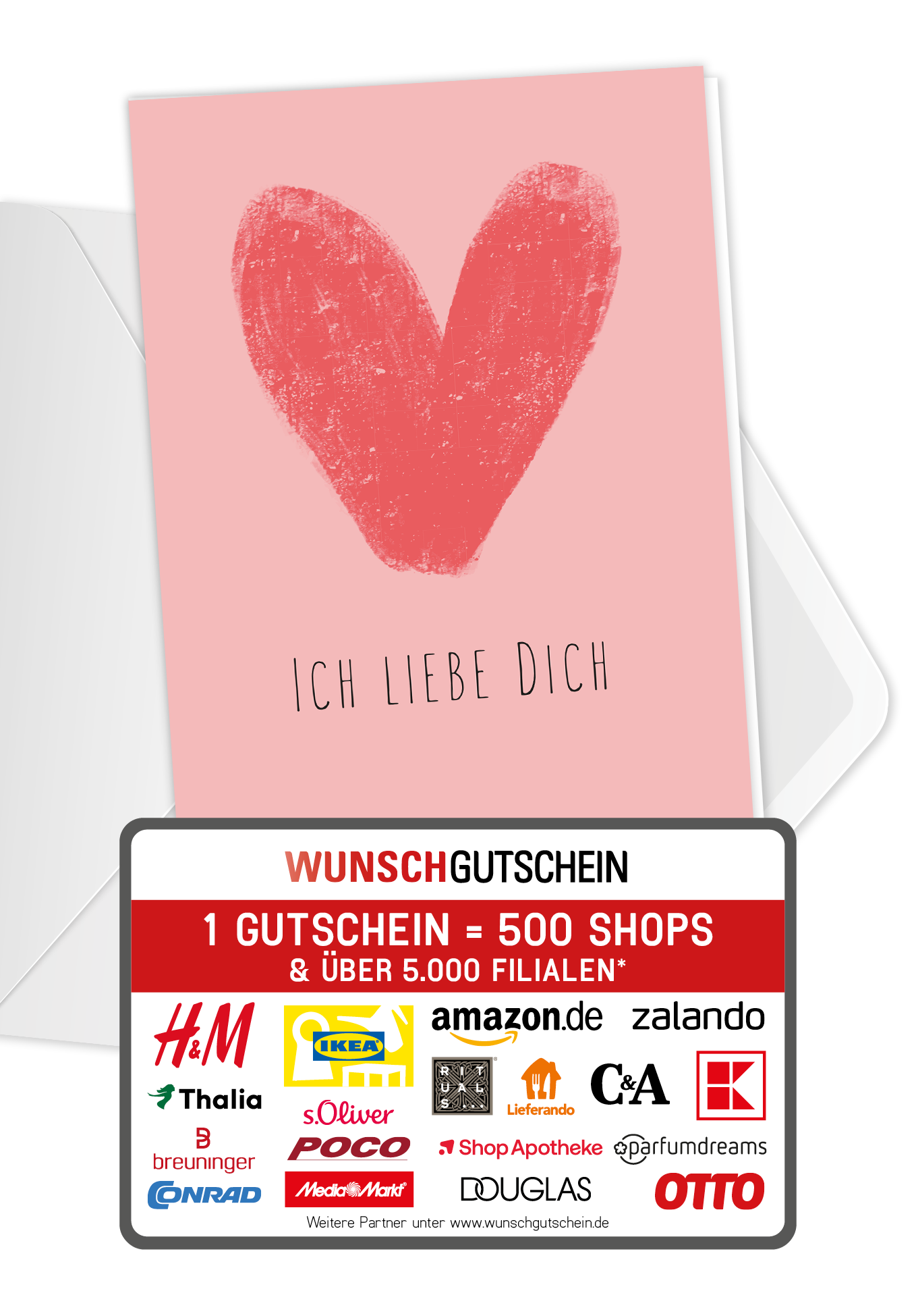 Wunschgutschein Ich liebe dich - Herz Rosa PDF – Geschenkgutschein Ansicht 1