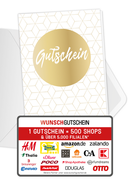 Wunschgutschein Gutschein - Gold – Geschenkgutschein Ansicht 1