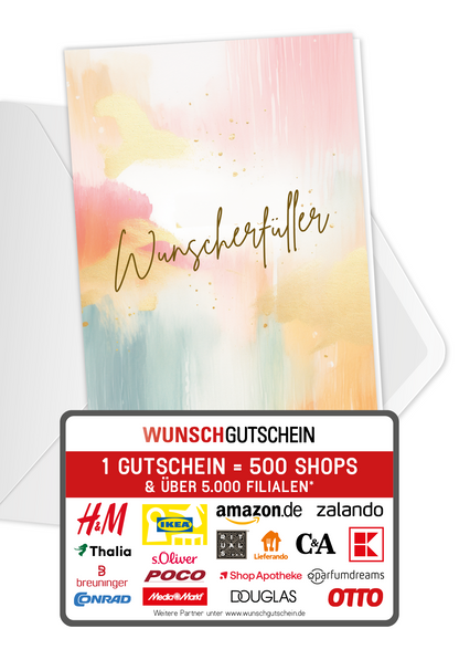 Wunschgutschein Wunscherfüller - Aquarell Bunt PDF – Geschenkgutschein Ansicht 1