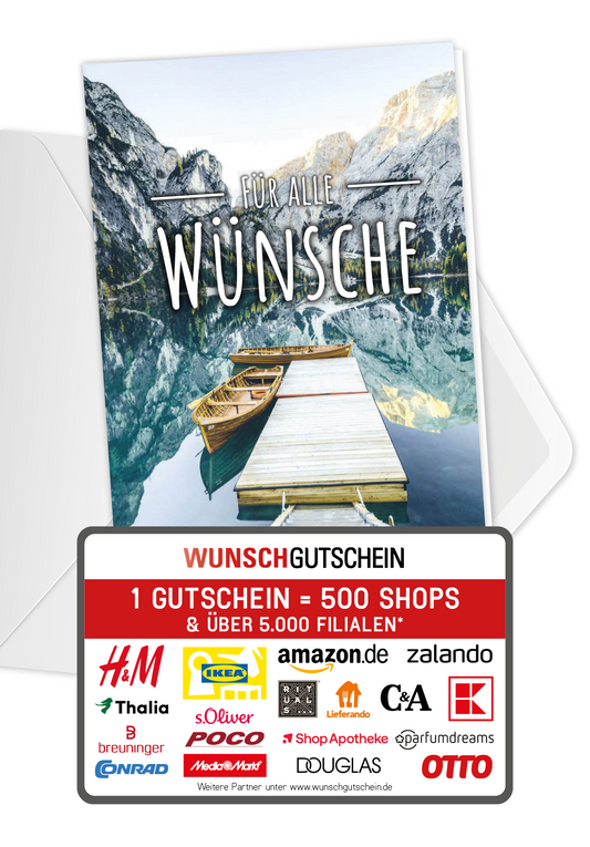 Wunschgutschein Für alle Wünsche - Bergsee – Geschenkgutschein Ansicht 1