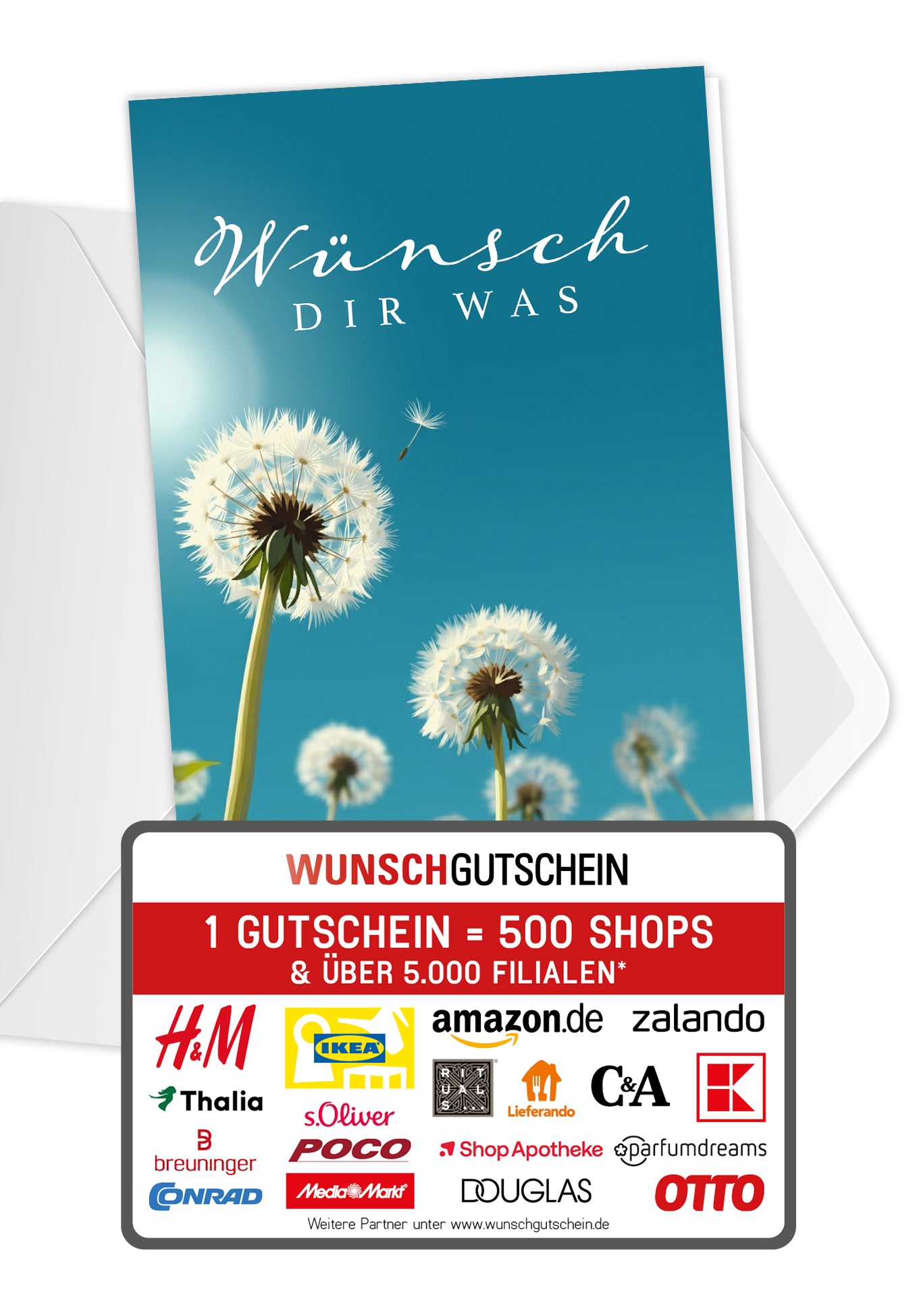 Wunschgutschein Wünsch dir was - Pusteblumen – Geschenkgutschein Ansicht 1