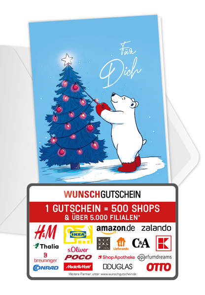 Wunschgutschein Für Dich - Eisbär Tanne – Geschenkgutschein Ansicht 1