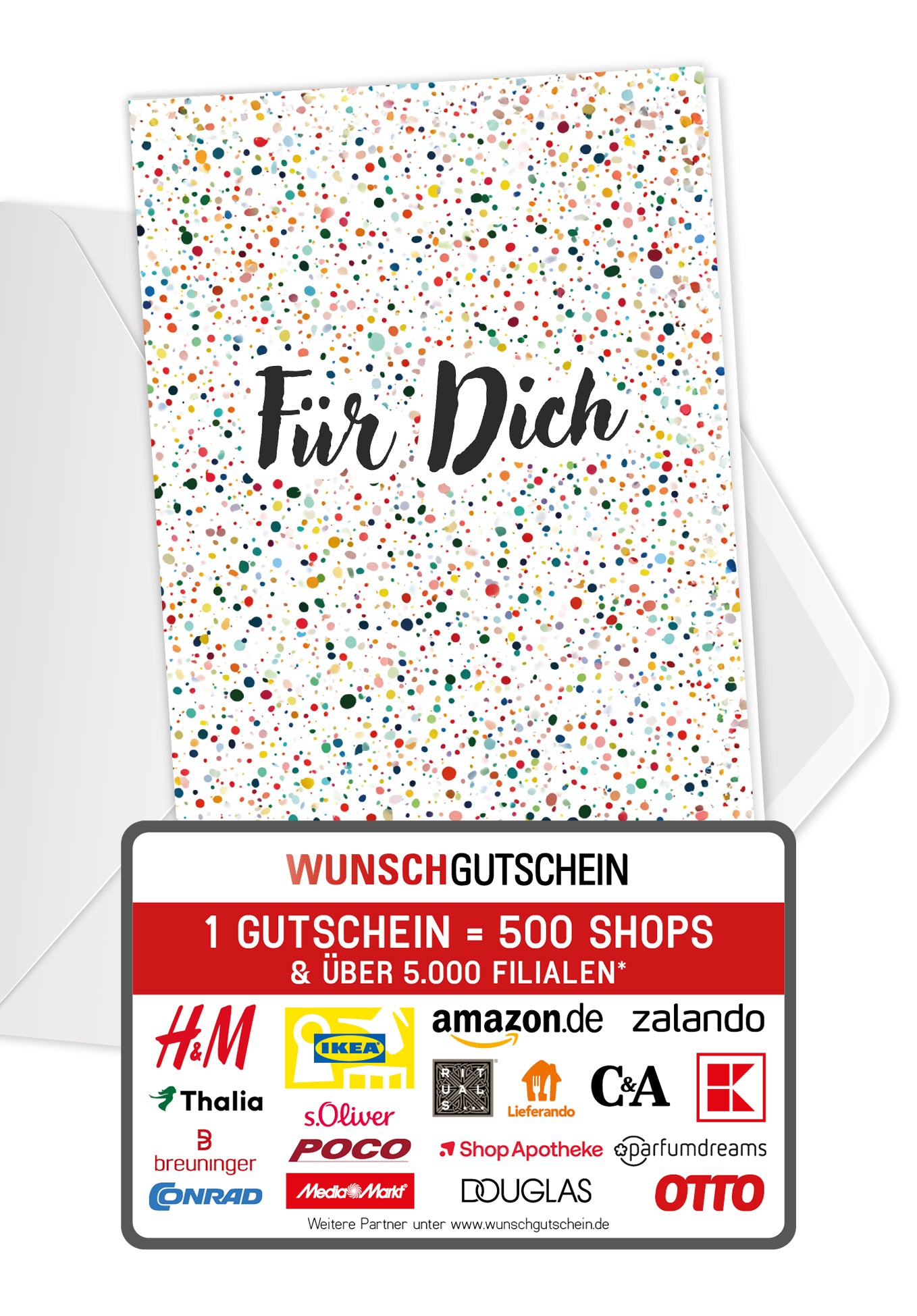 Wunschgutschein Für Dich - Bunte Punkte – Geschenkgutschein Ansicht 1