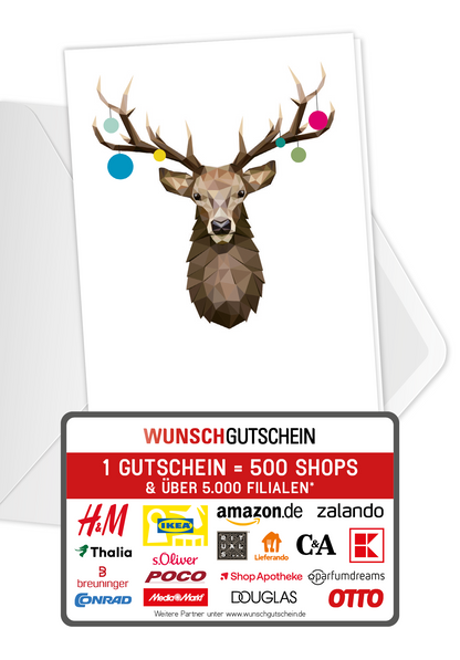 Wunschgutschein Hirsch Illustration – Geschenkgutschein Ansicht 5