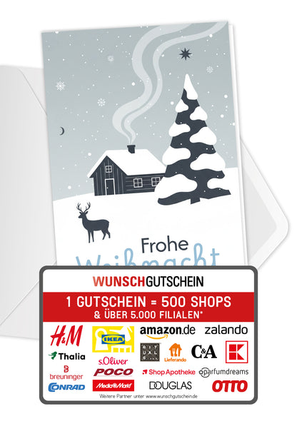 Frohe Weihnachten - Schneelandschaft Blau