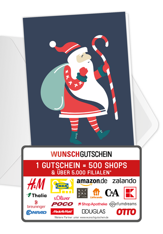 Wunschgutschein Nikolaus Illustration – Geschenkgutschein Ansicht 1