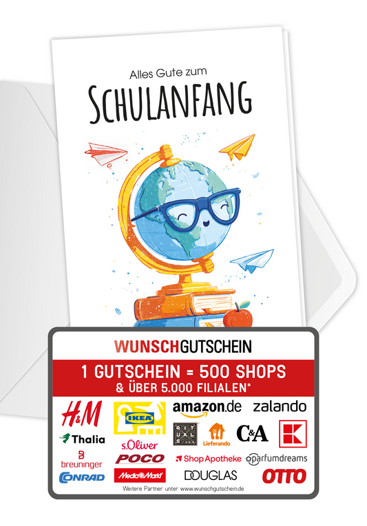 Wunschgutschein Alles Gute Schulanfang - Globus PDF – Geschenkgutschein Ansicht 1