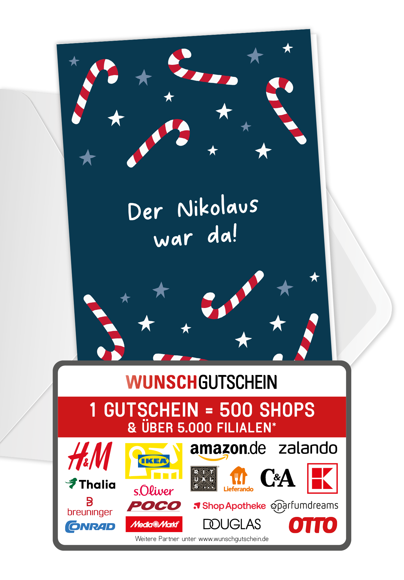 Wunschgutschein Nikolaus war da - Zuckerstangen PDF – Geschenkgutschein Ansicht 1