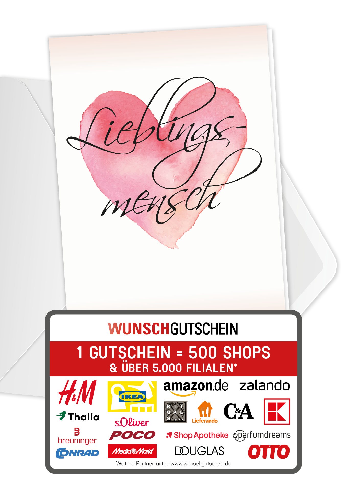 Wunschgutschein Lieblingsmensch - Herz – Geschenkgutschein Ansicht 1