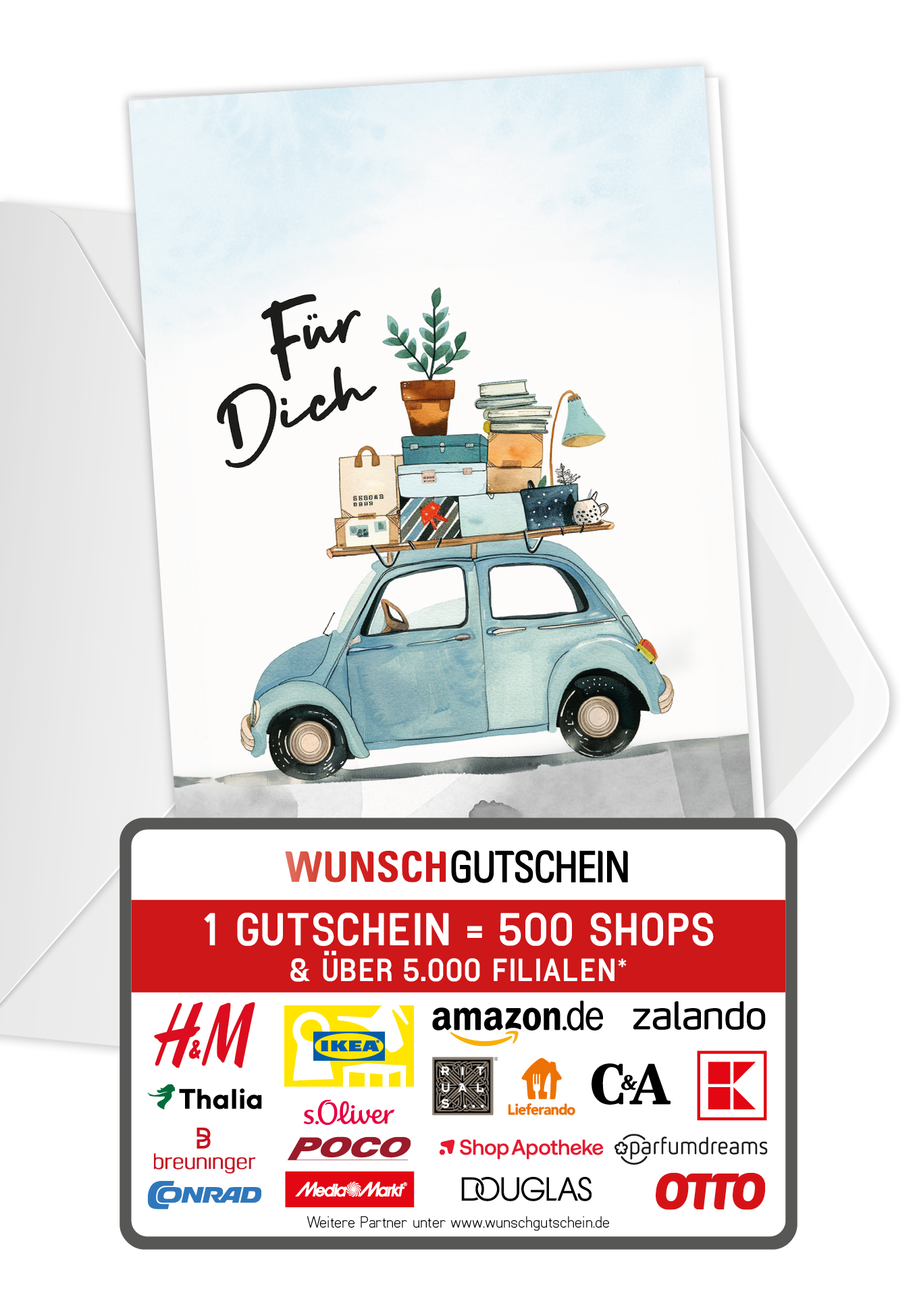 Wunschgutschein Für Dich - Umzug Auto – Geschenkgutschein Ansicht 1