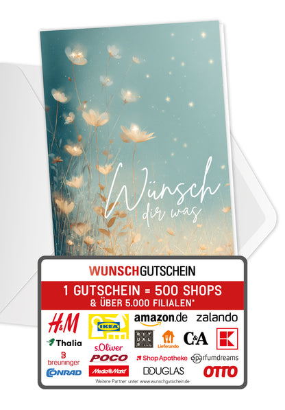 Wunschgutschein Wünsch dir was - Blumen Leuchtend – Geschenkgutschein Ansicht 1