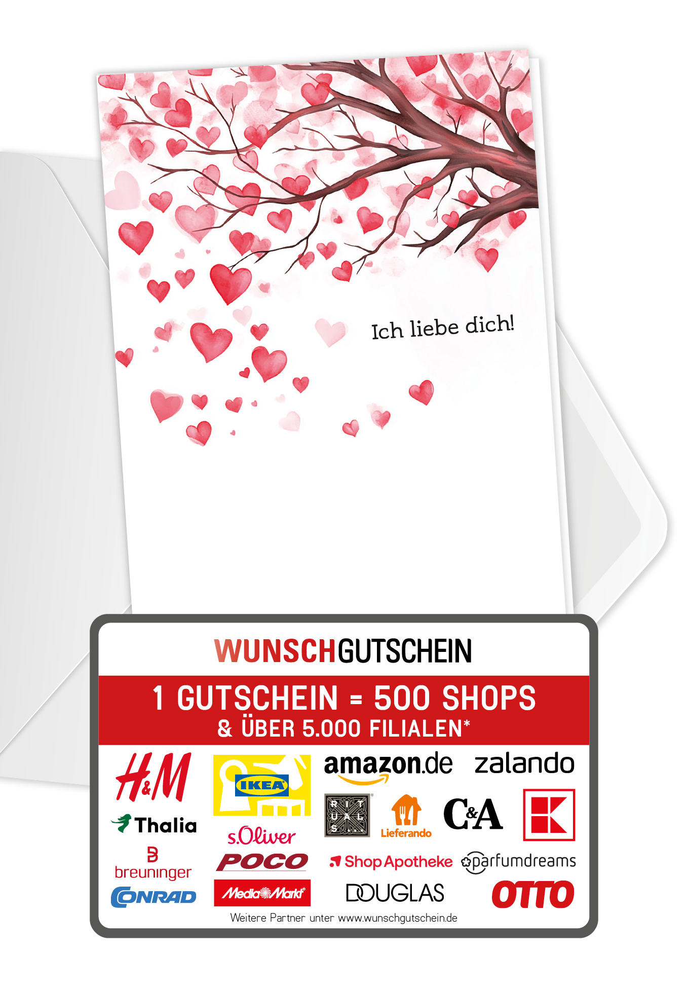 Wunschgutschein Ich Liebe Dich - Herz Baum PDF – Geschenkgutschein Ansicht 1