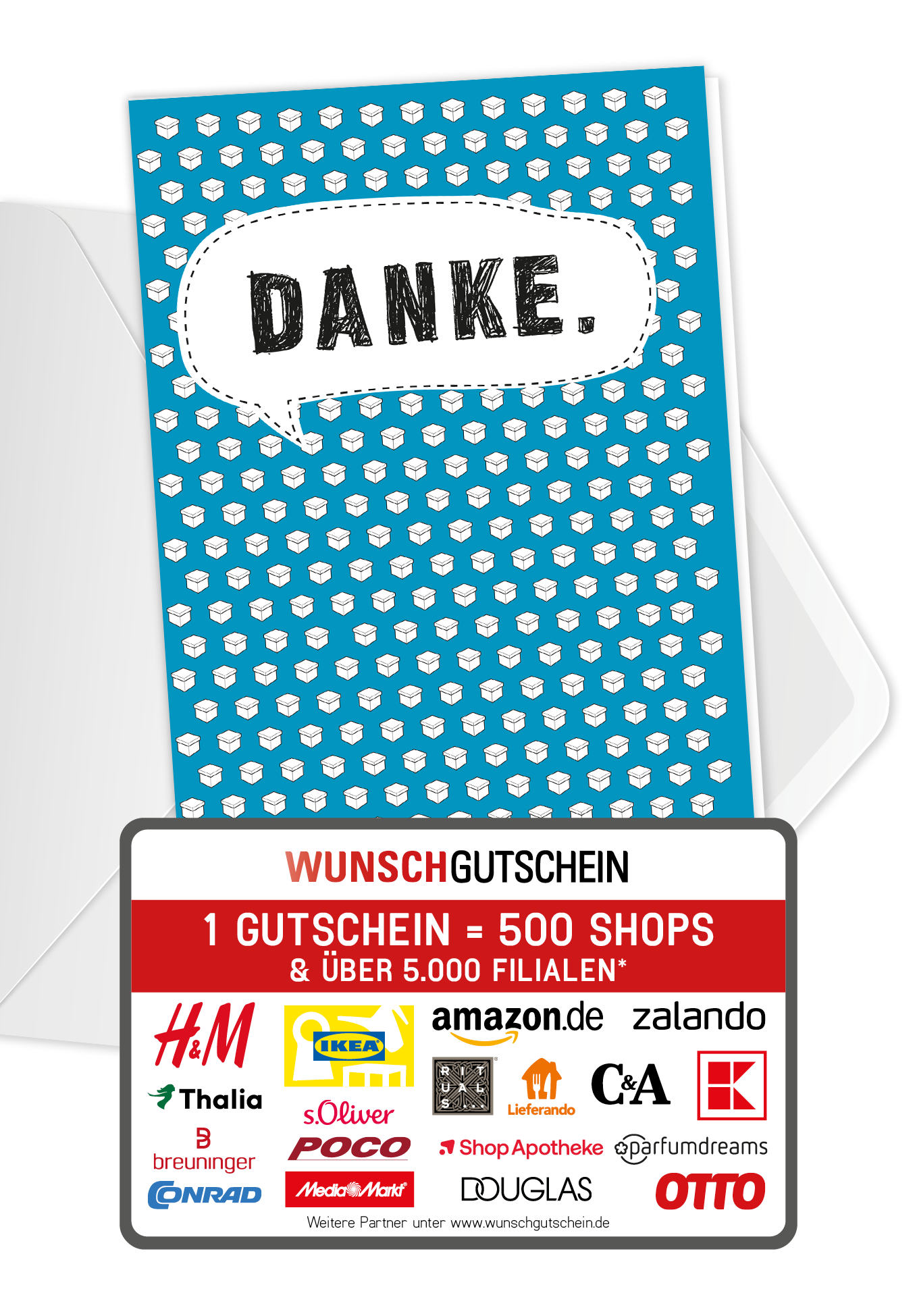 Wunschgutschein Danke - Paket – Geschenkgutschein Ansicht 1