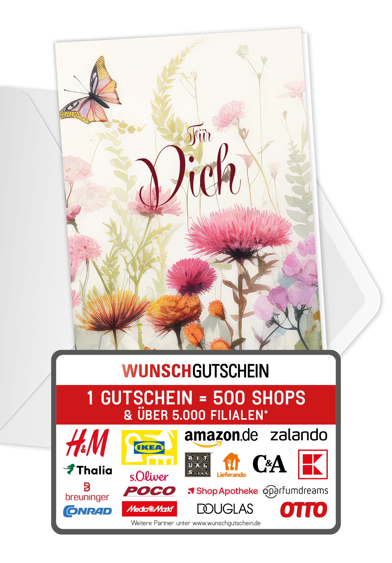 Wunschgutschein Für Dich - Blumenwiese – Geschenkgutschein Ansicht 1