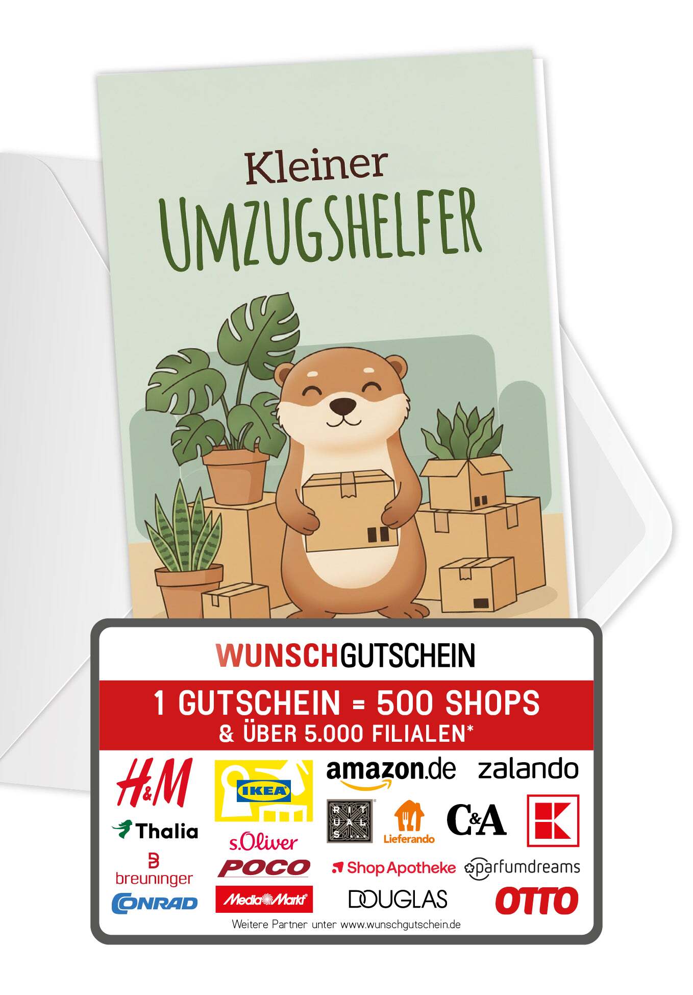 Wunschgutschein Kleiner Umzugshelfer - Otter PDF – Geschenkgutschein Ansicht 1