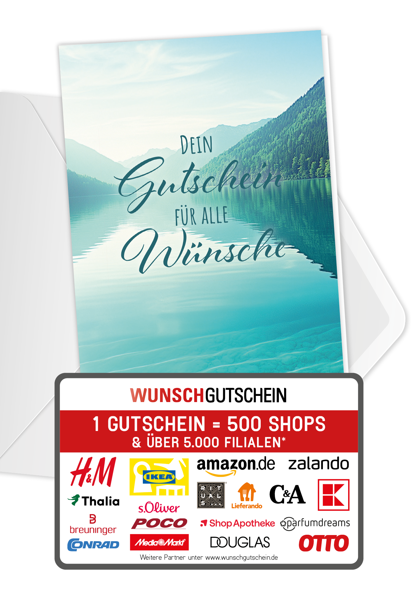 Wunschgutschein Für alle Wünsche - See Blau – Geschenkgutschein Ansicht 1