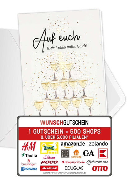 Wunschgutschein Auf euch - Champagner Pyramide PDF – Geschenkgutschein Ansicht 1