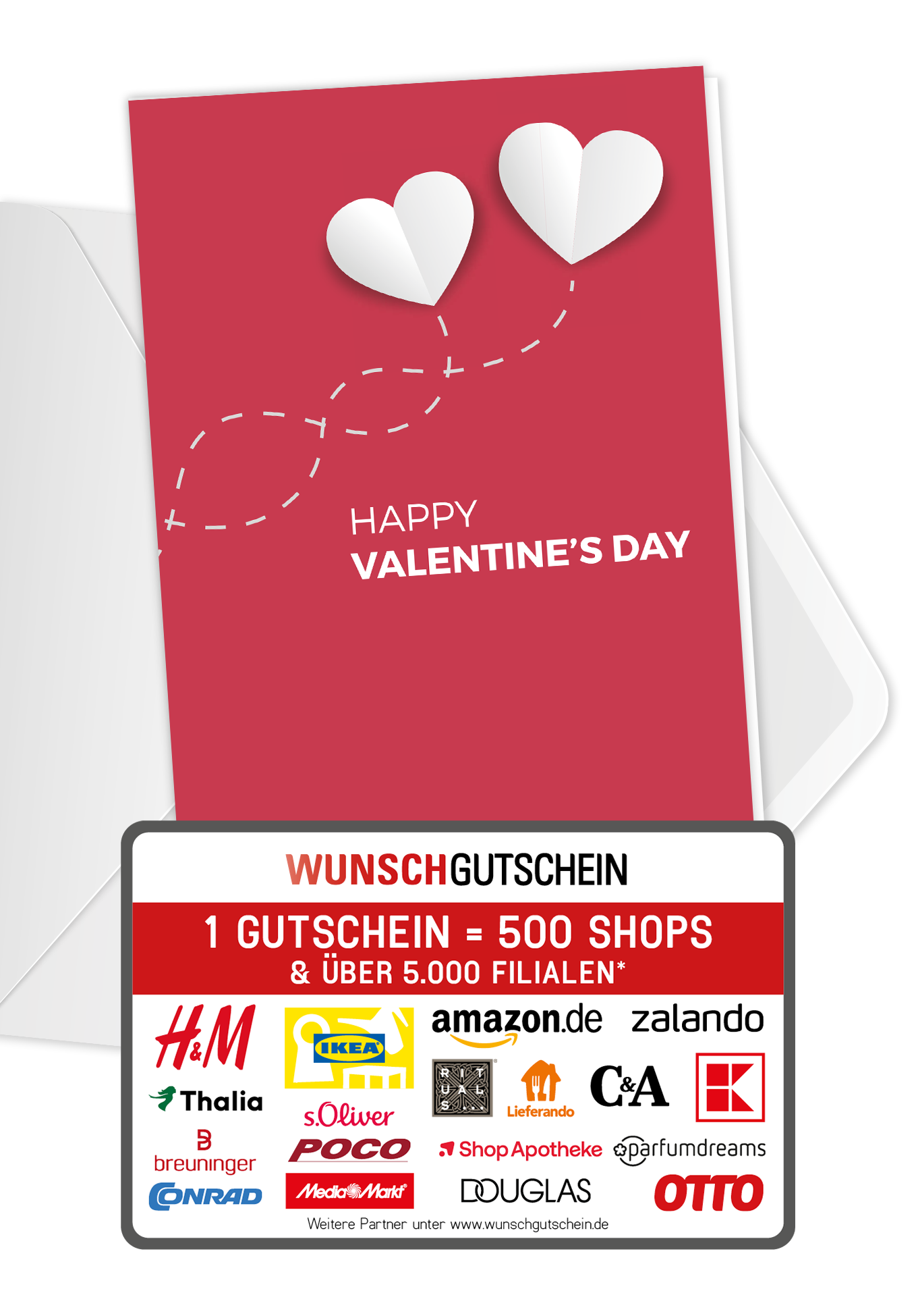 Wunschgutschein Happy Valentine's Day - Herzen – Geschenkgutschein Ansicht 5
