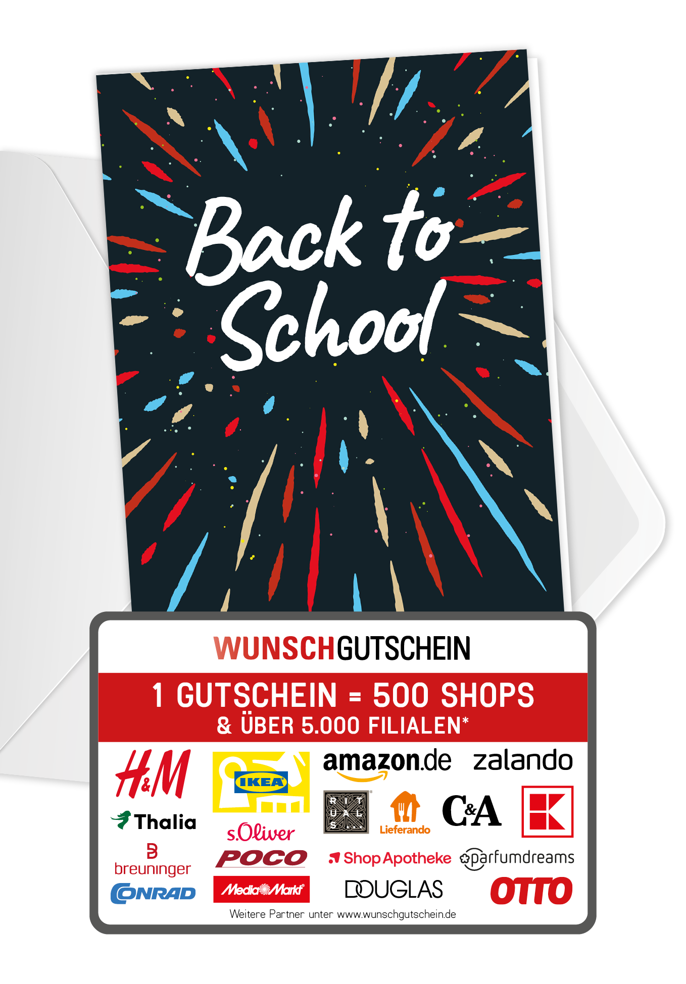 Wunschgutschein Back to School - Funken PDF – Geschenkgutschein Ansicht 1