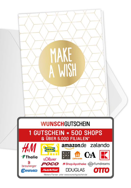 Wunschgutschein Make a wish - Gold – Geschenkgutschein Ansicht 1