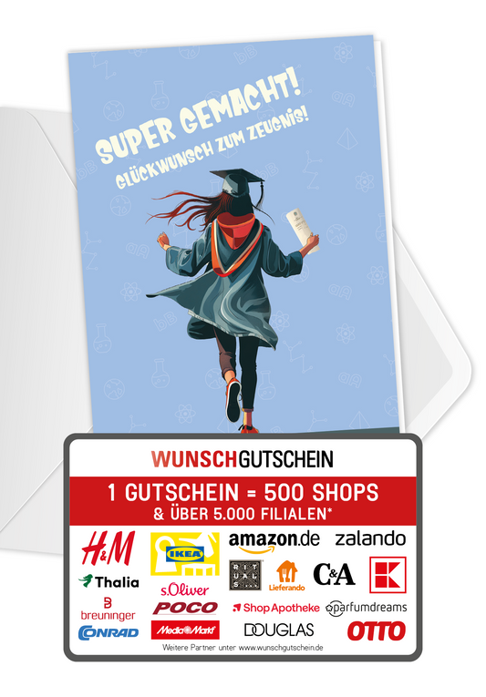 Wunschgutschein Super gemacht - Schülerin – Geschenkgutschein Ansicht 1