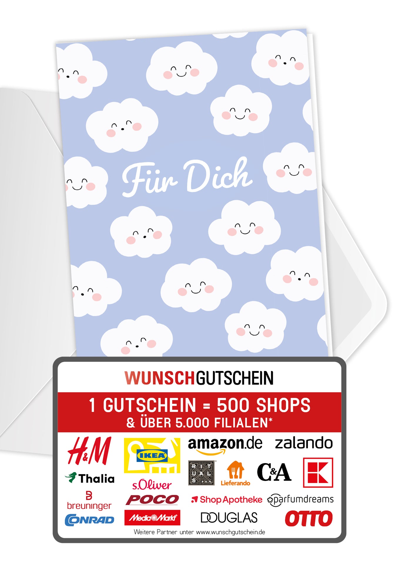 Wunschgutschein Für Dich - Wolken – Geschenkgutschein Ansicht 1
