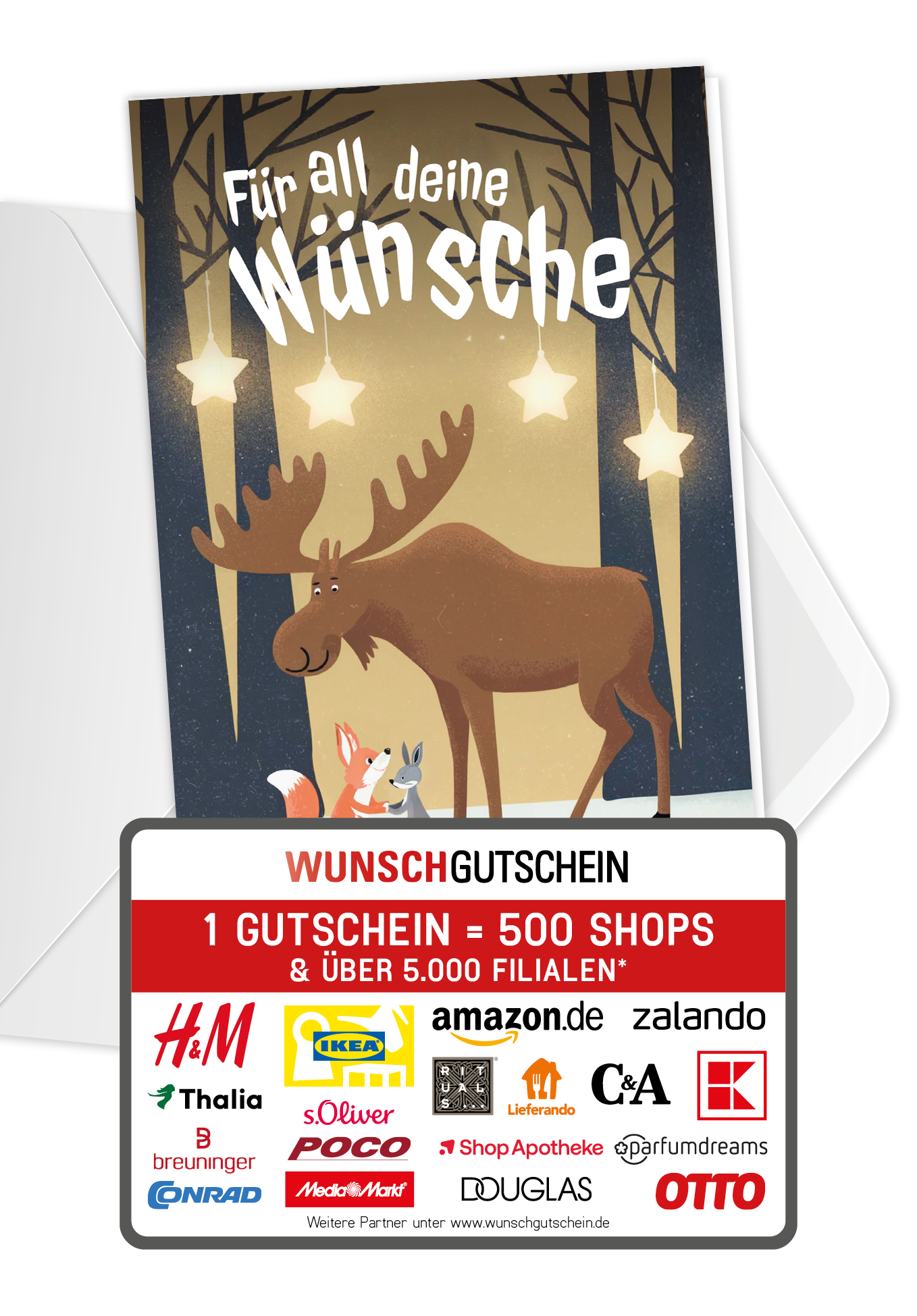 Wunschgutschein Für deine Wünsche - Tiere Wald – Geschenkgutschein Ansicht 1