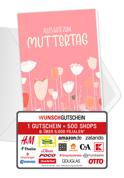 Wunschgutschein Alles Gute zum Muttertag - Blumenwiese – Geschenkgutschein Ansicht 1