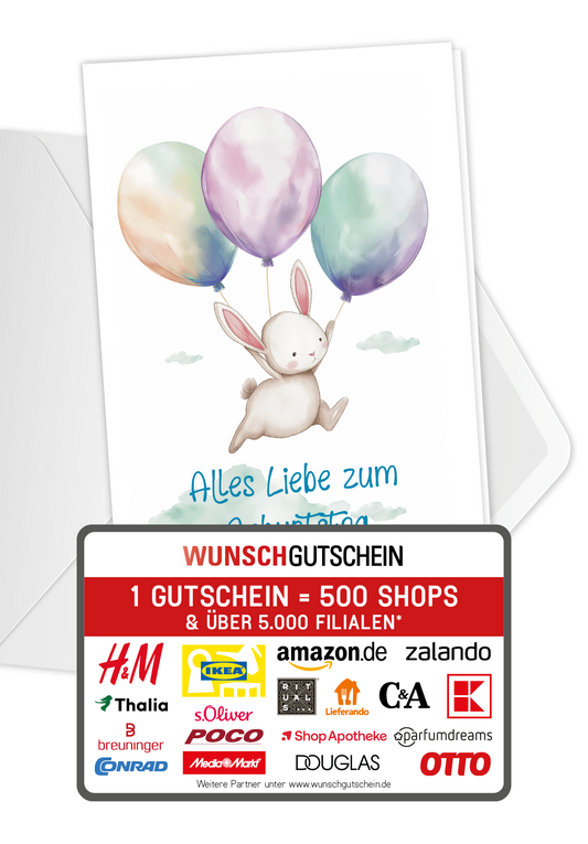 Wunschgutschein Alles Liebe - Hase PDF – Geschenkgutschein Ansicht 1