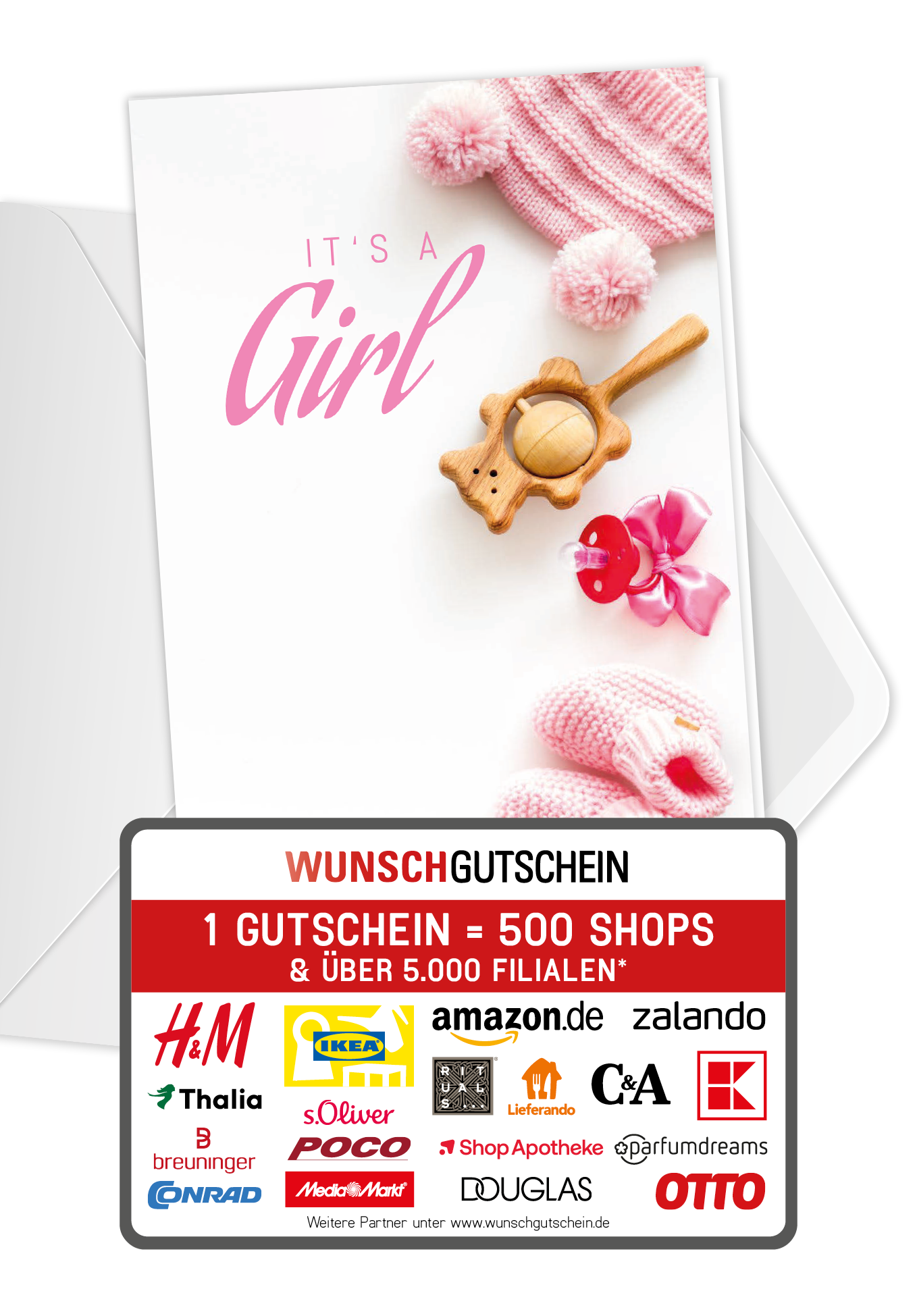 Wunschgutschein It's a Girl - Babyklamotten – Geschenkgutschein Ansicht 1