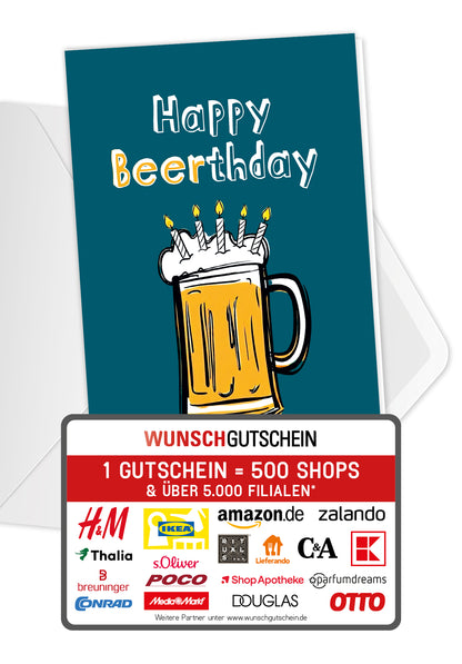 Happy Beerthday - Bierkrug mit Kerzen